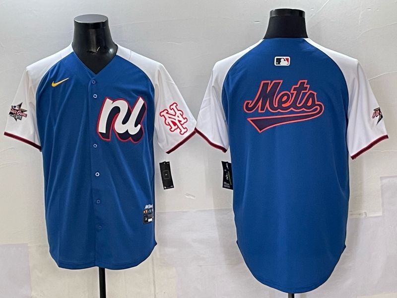 Men New York Mets Blank Blue All star 2025 Nike MLB Jersey style 04->new york mets->MLB Jersey